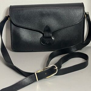 Dior Vintage Crossbody Bag Handbag Purse Black Leather - Made in France